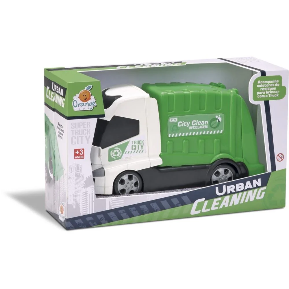 CAMINHAO CITY CLEAN RECICLAGEM ORANGE TOYS (UNIDADE) - imagem 4