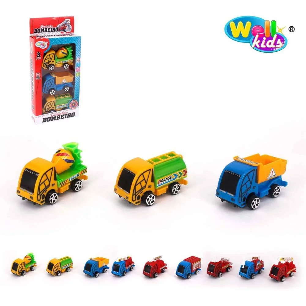 CAMINHAO BOMBEIRO A FRICCAO 7,8CM C/3(S WELLMIX (BLISTER) - imagem 3