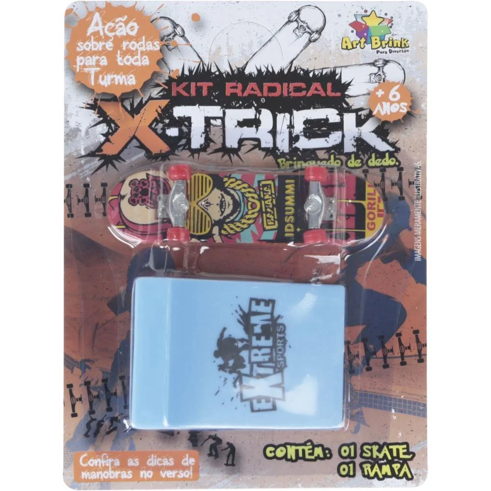 SKATE DE DEDO X-TRICK C/RAMPA ART BRINK (UNIDADE) - imagem 5