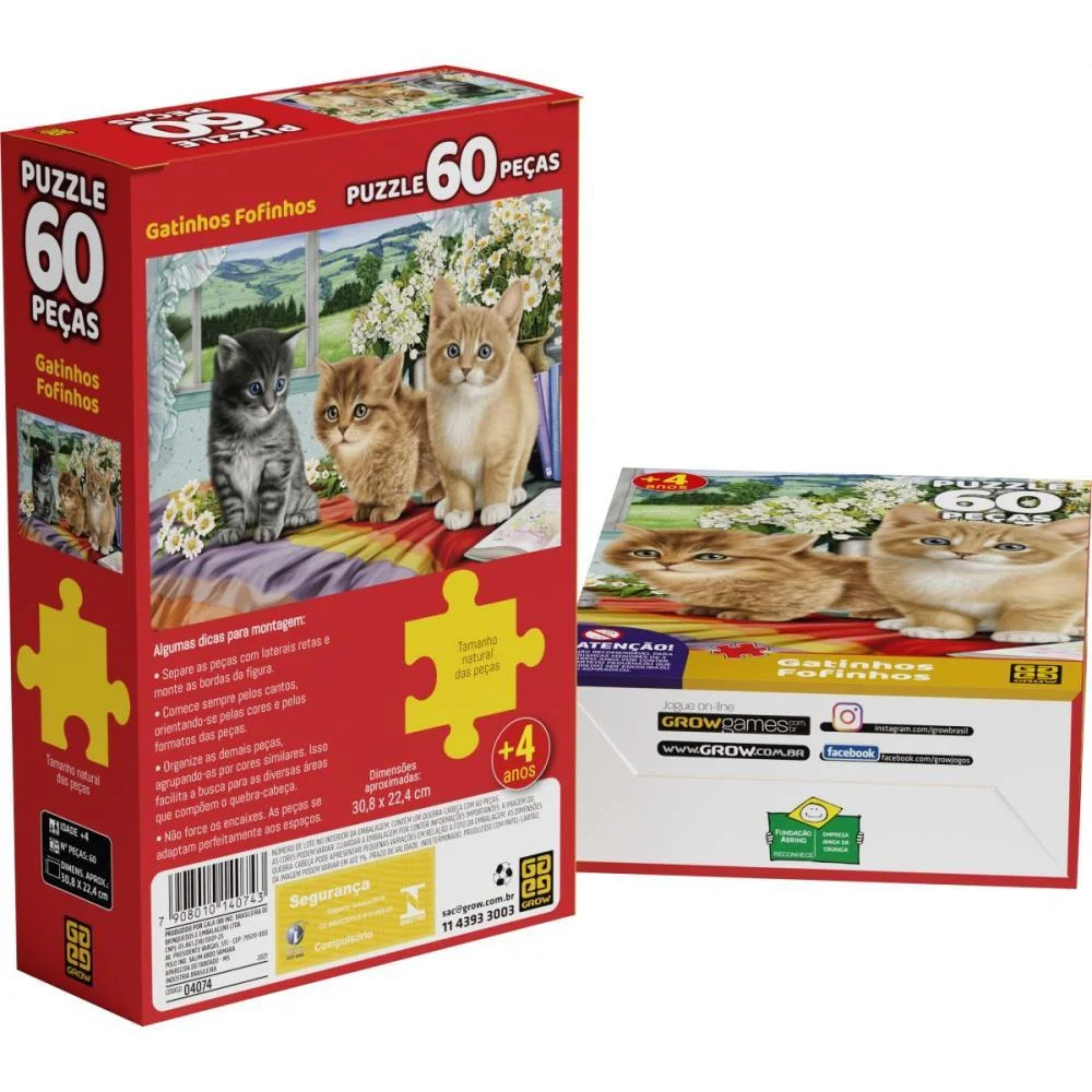 QUEBRA-CABECA CARTONADO GATINHOS FOFINHOS P60 GROW (UNIDADE) - imagem 5
