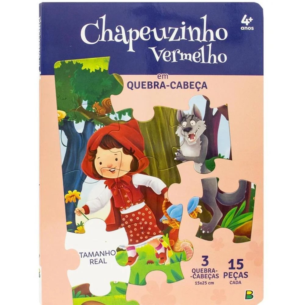 LIVRO QUEBRA-CABECA CHAPEUZINHO VERM. 3X15PCS 6PG TODOLIVRO (UNIDADE) - imagem 5