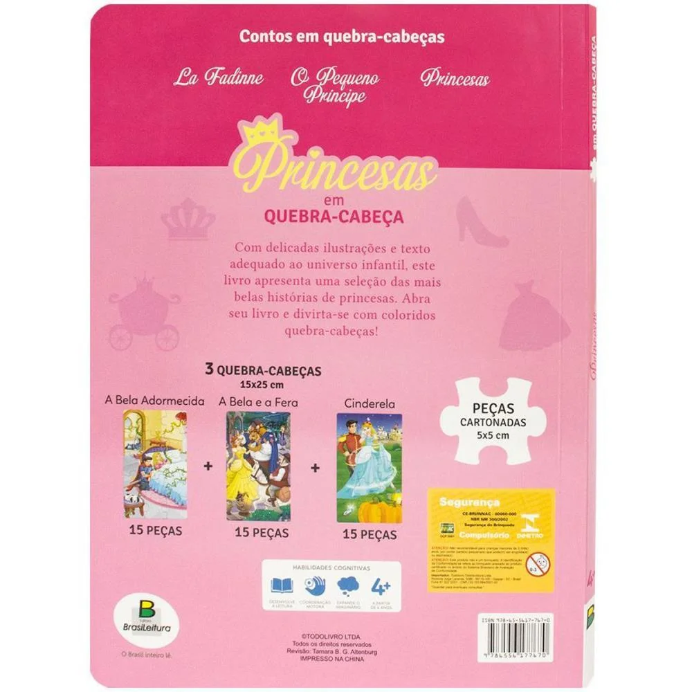 LIVRO QUEBRA-CABECA PRINCESAS 3X15PCS 6PG TODOLIVRO (UNIDADE) - imagem 4