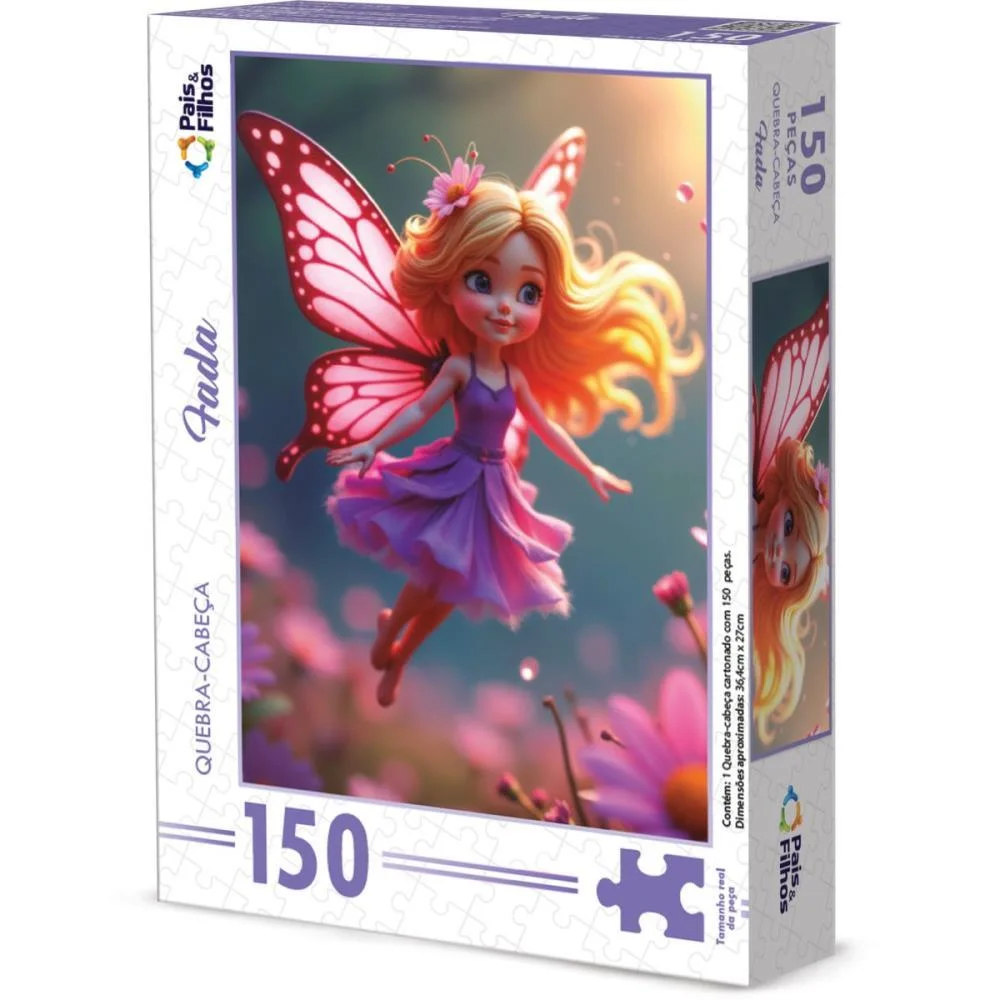 QUEBRA-CABECA CARTONADO FADA 150 PECAS PAIS E FILHOS (UNIDADE) - imagem 3