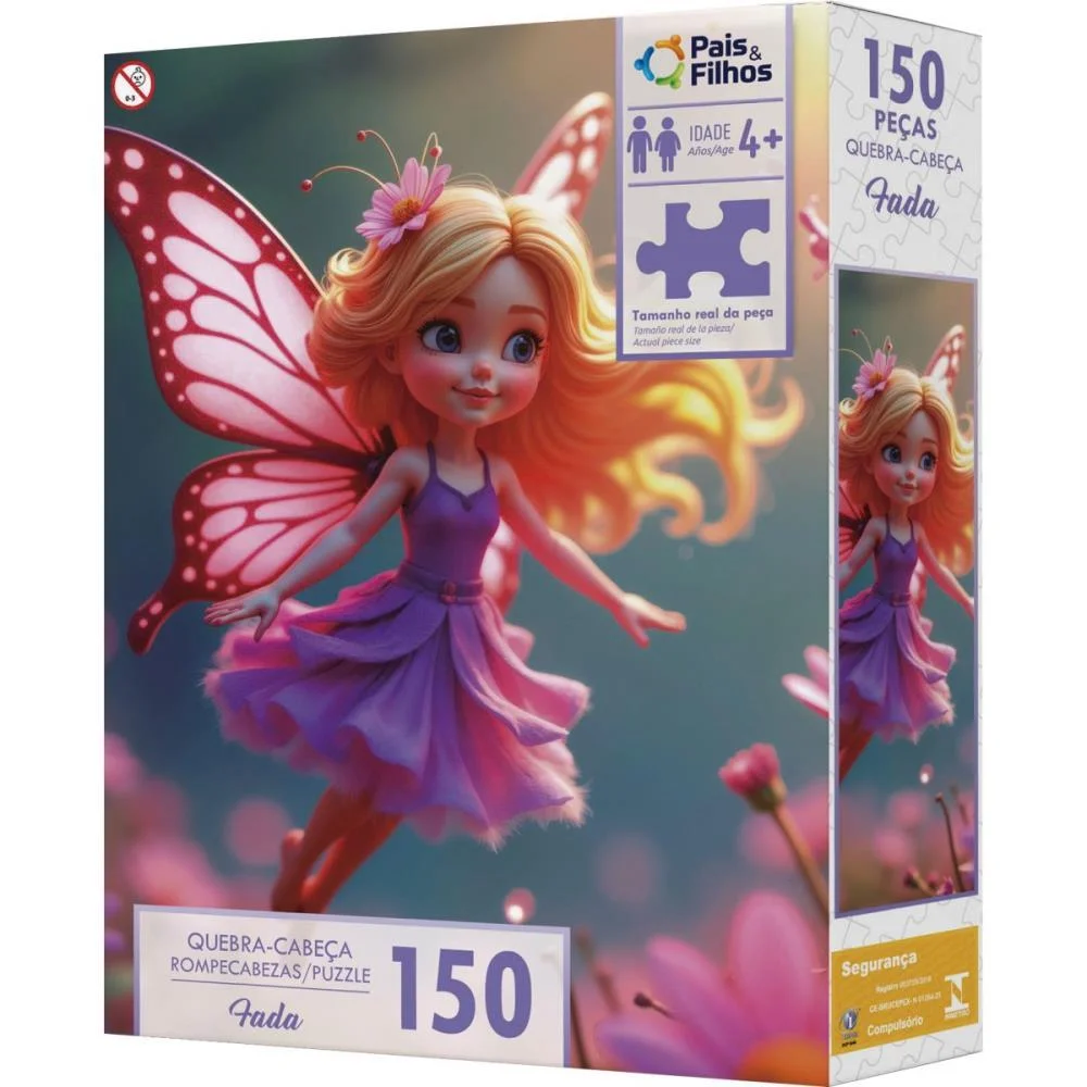 QUEBRA-CABECA CARTONADO FADA 150 PECAS PAIS E FILHOS (UNIDADE) - imagem 4