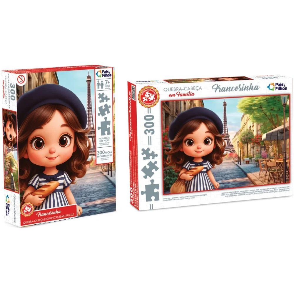QUEBRA-CABECA CARTONADO FRANCESINHA 300 PECAS PAIS E FILHOS (UNIDADE) - imagem 3