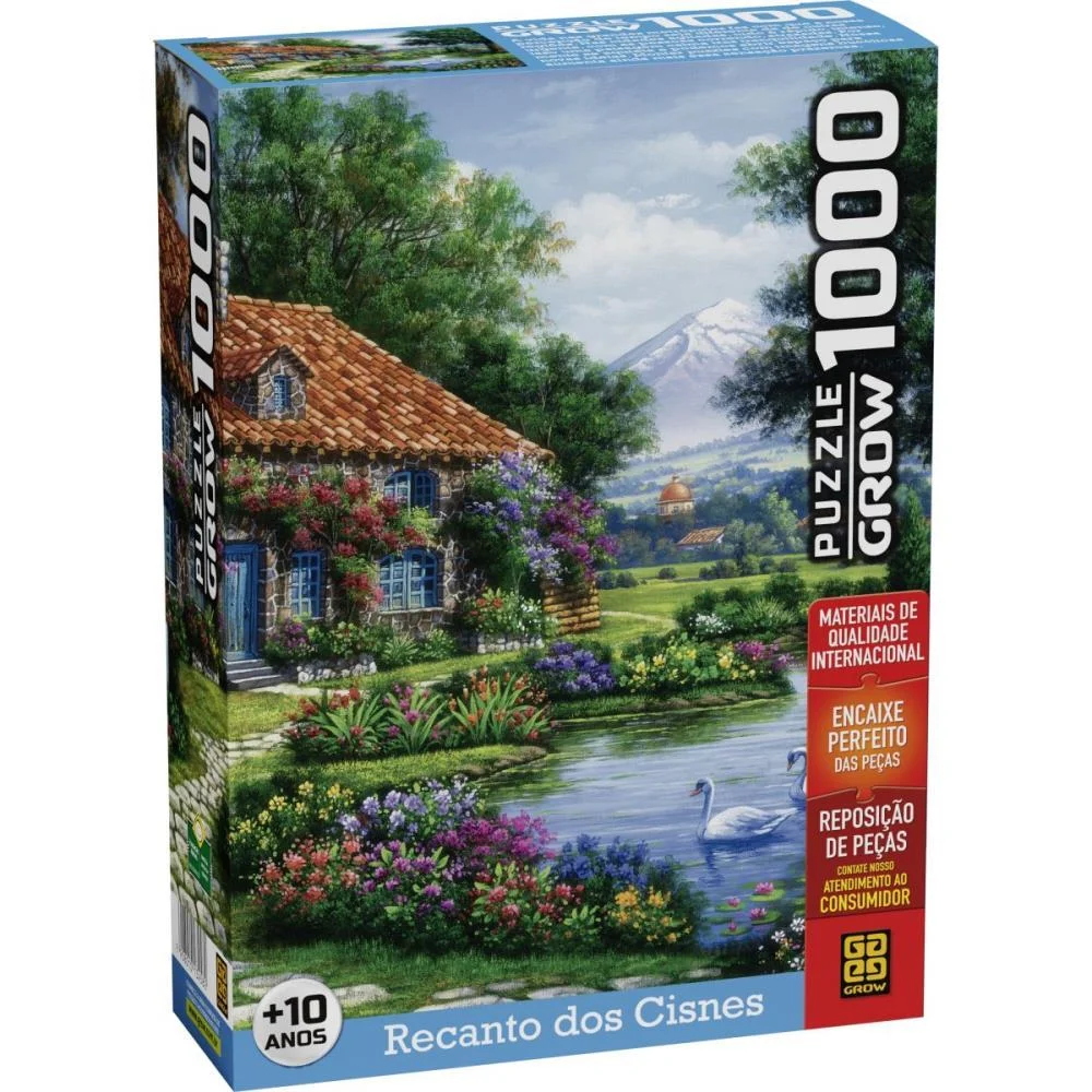 QUEBRA-CABECA CARTONADO RECANTO DOS CISNES 1000 PECAS GROW (UNIDADE) - imagem 2