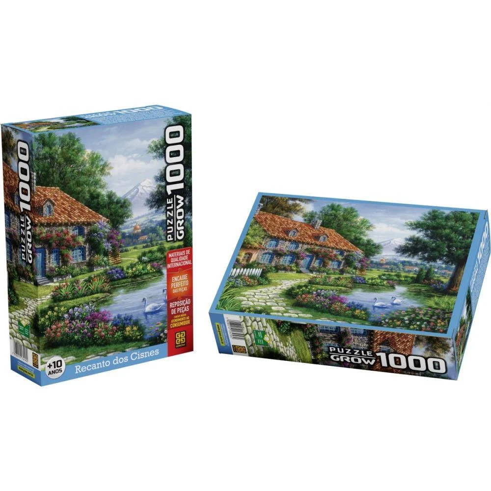 QUEBRA-CABECA CARTONADO RECANTO DOS CISNES 1000 PECAS GROW (UNIDADE) - imagem 6