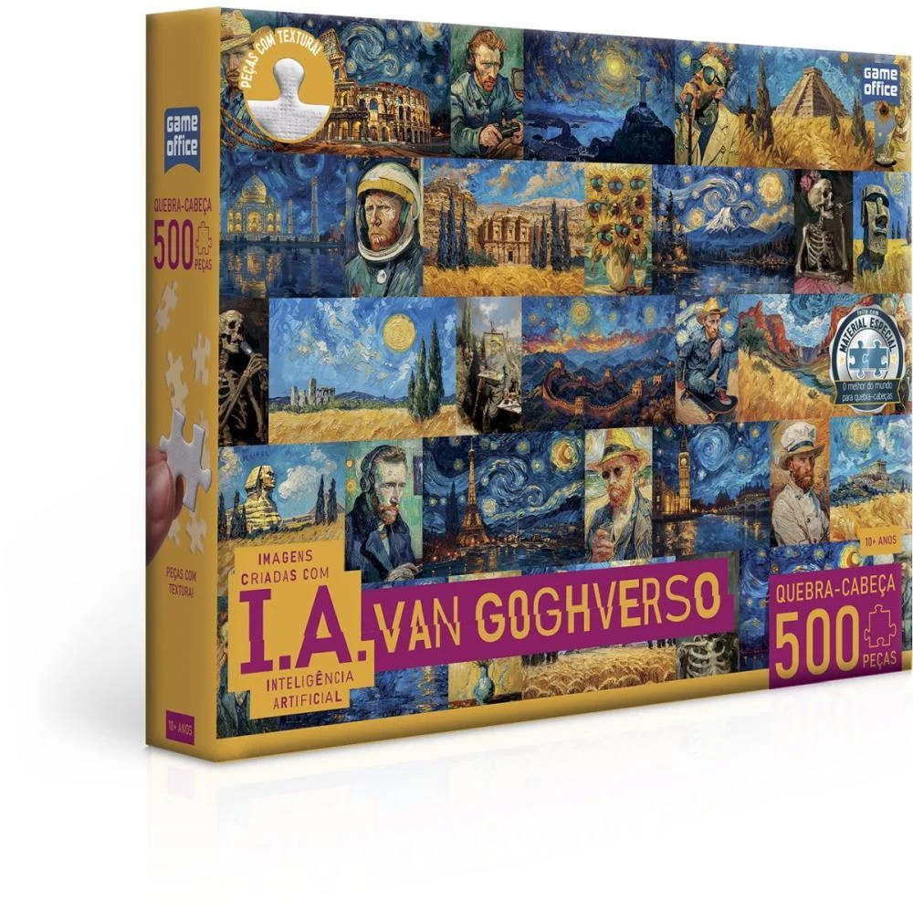 QUEBRA-CABECA CARTONADO VAN GOGHVERSO 500 PECAS TOYSTER (UNIDADE) - imagem 3