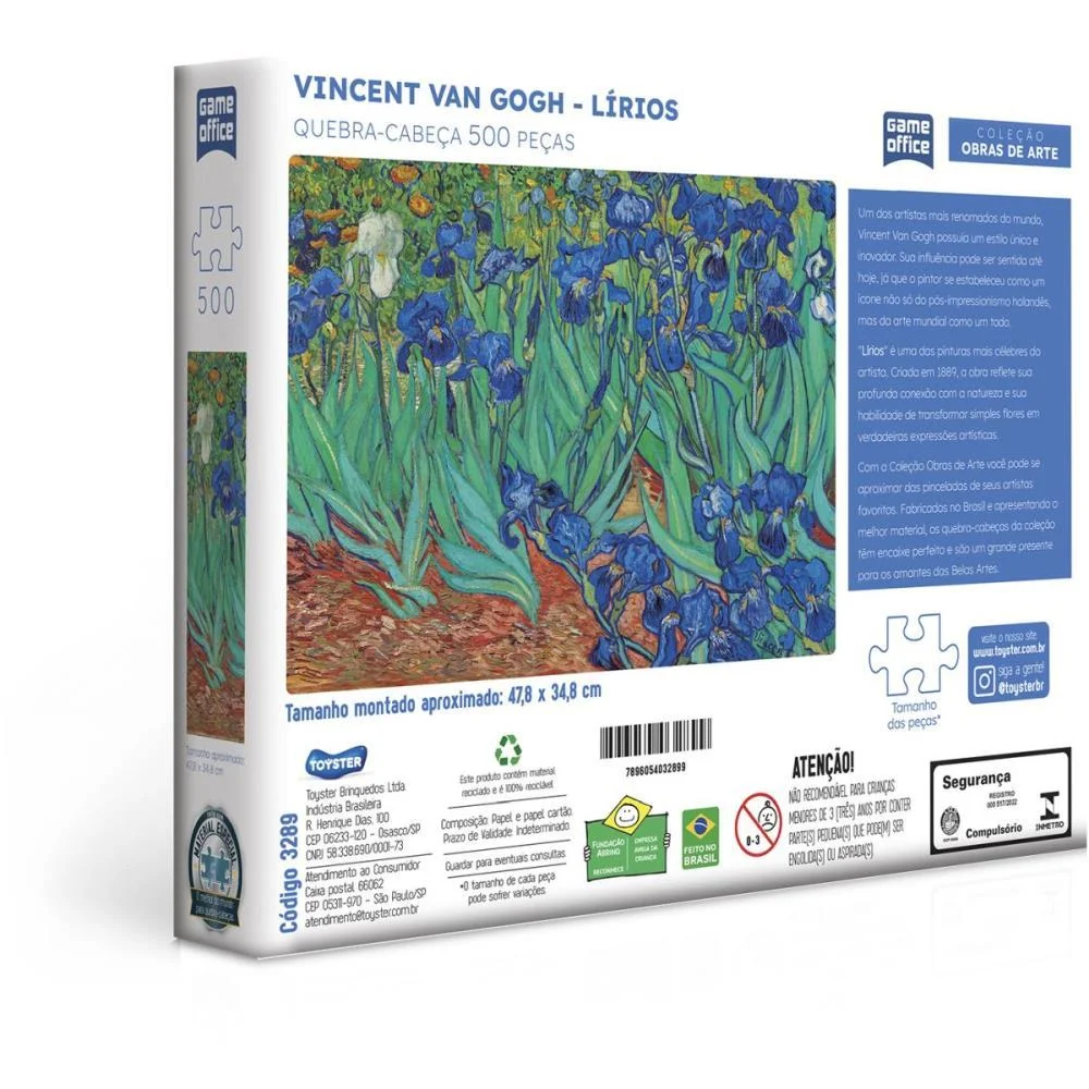 QUEBRA-CABECA CARTONADO VAN GOGH LIRIOS 500PCS TOYSTER (UNIDADE) - imagem 5