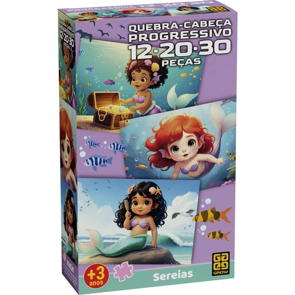 QUEBRA-CABECA CARTONADO SEREIAS 3 EM 1 12,20 E 30PECAS GROW (UNIDADE) - imagem 7