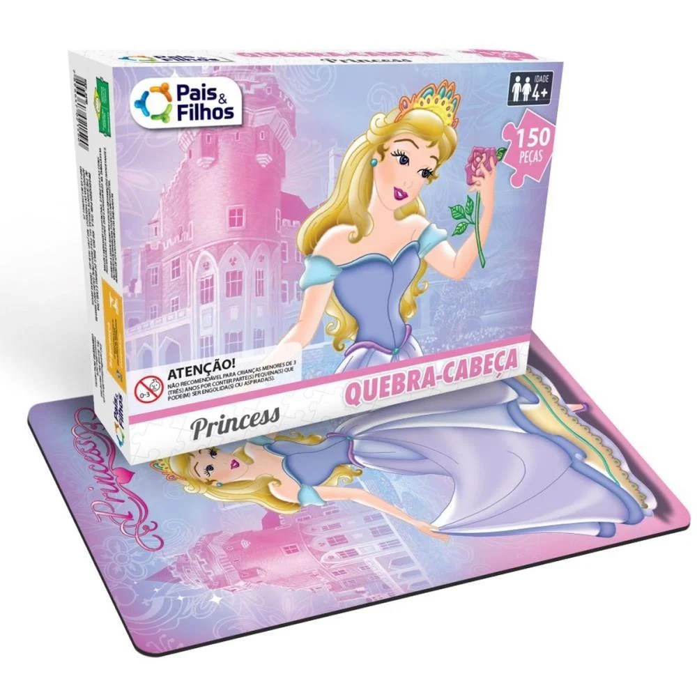 QUEBRA-CABECA CARTONADO PRINCESAS 150 PECAS PAIS E FILHOS (UNIDADE) - imagem 3