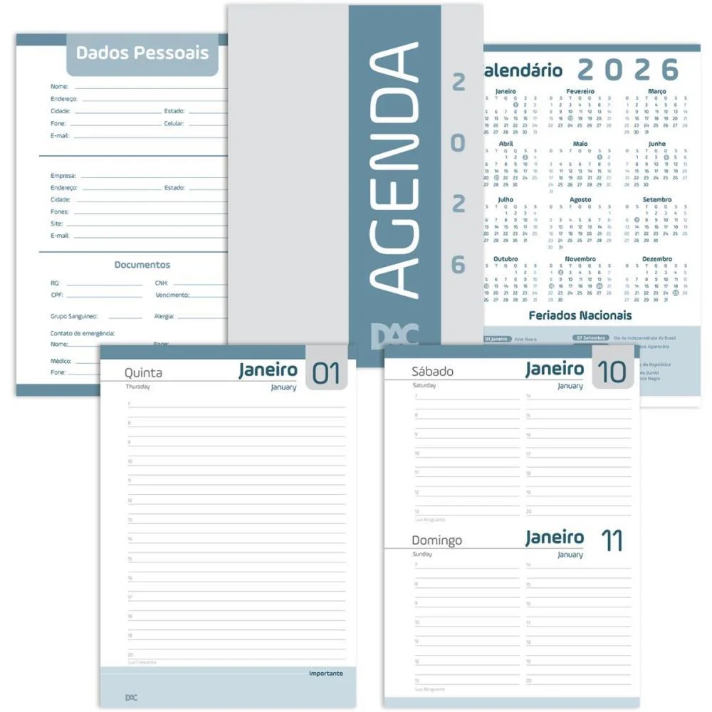 AGENDA PERMANENTE PRETA 168F. 134X190MM DAC (UNIDADE) - imagem 4