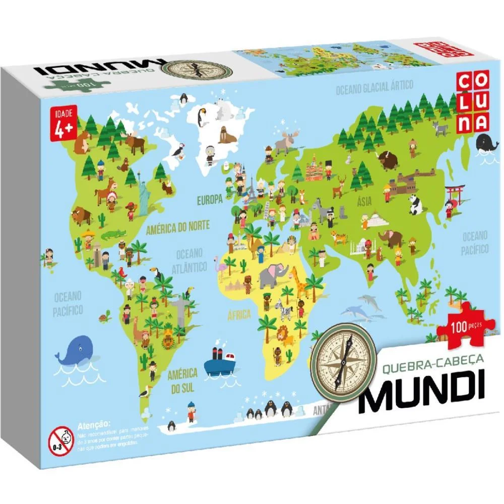 QUEBRA-CABECA CARTONADO MUNDI 100 PECAS COLUNA (UNIDADE) - imagem 3