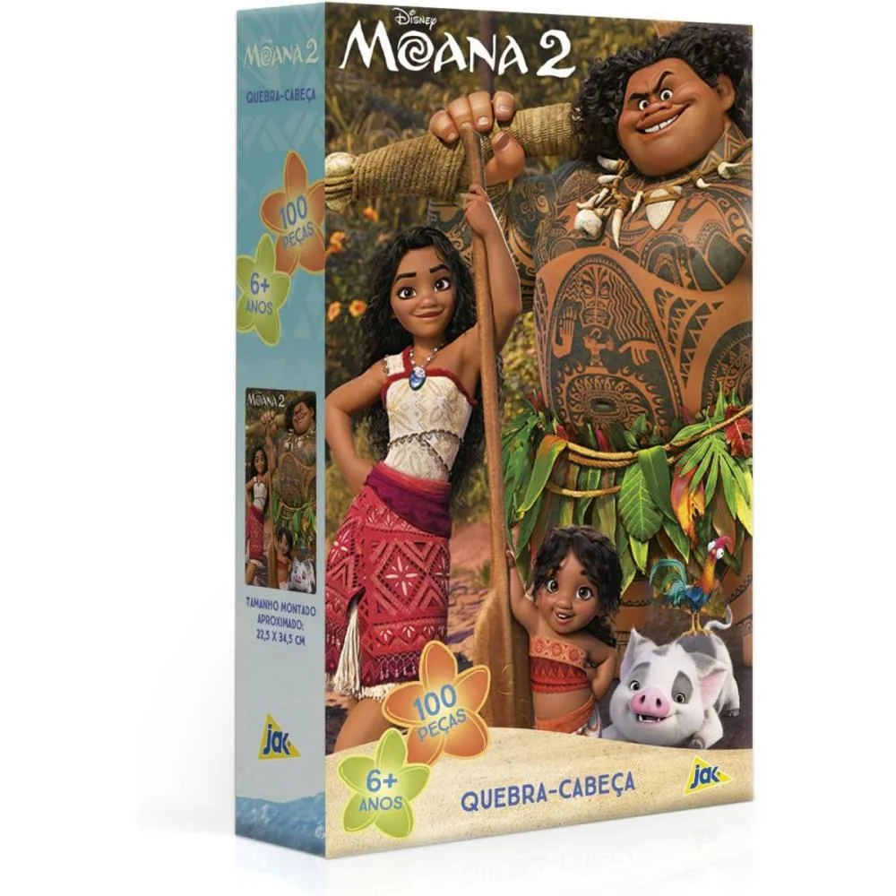QUEBRA-CABECA CARTONADO MOANA 2 100 PECAS TOYSTER (UNIDADE) - imagem 3