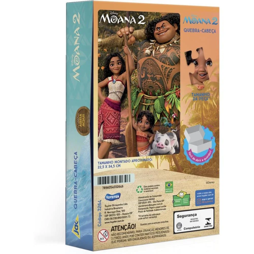 QUEBRA-CABECA CARTONADO MOANA 2 100 PECAS TOYSTER (UNIDADE) - imagem 5