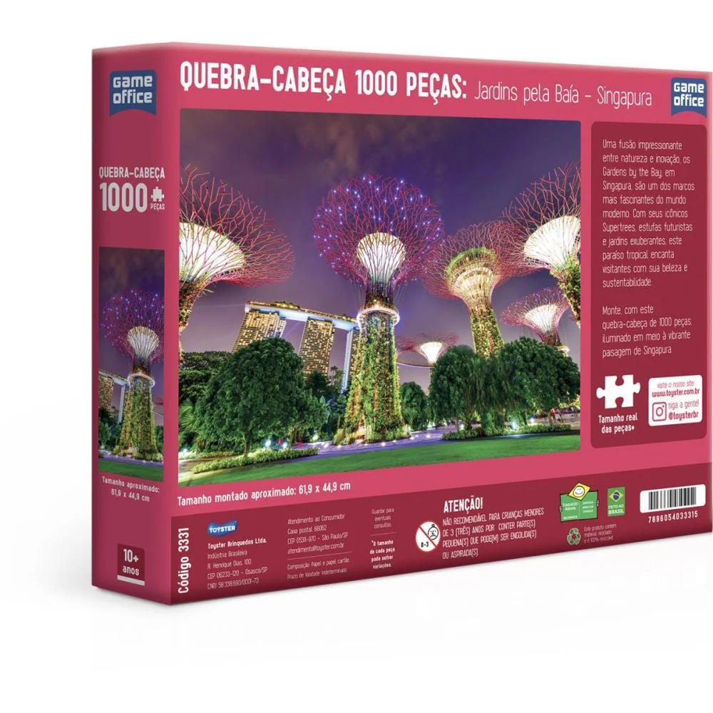 QUEBRA-CABECA CARTONADO JARDINS SINGAPURA 1000PCS TOYSTER (UNIDADE) - imagem 5