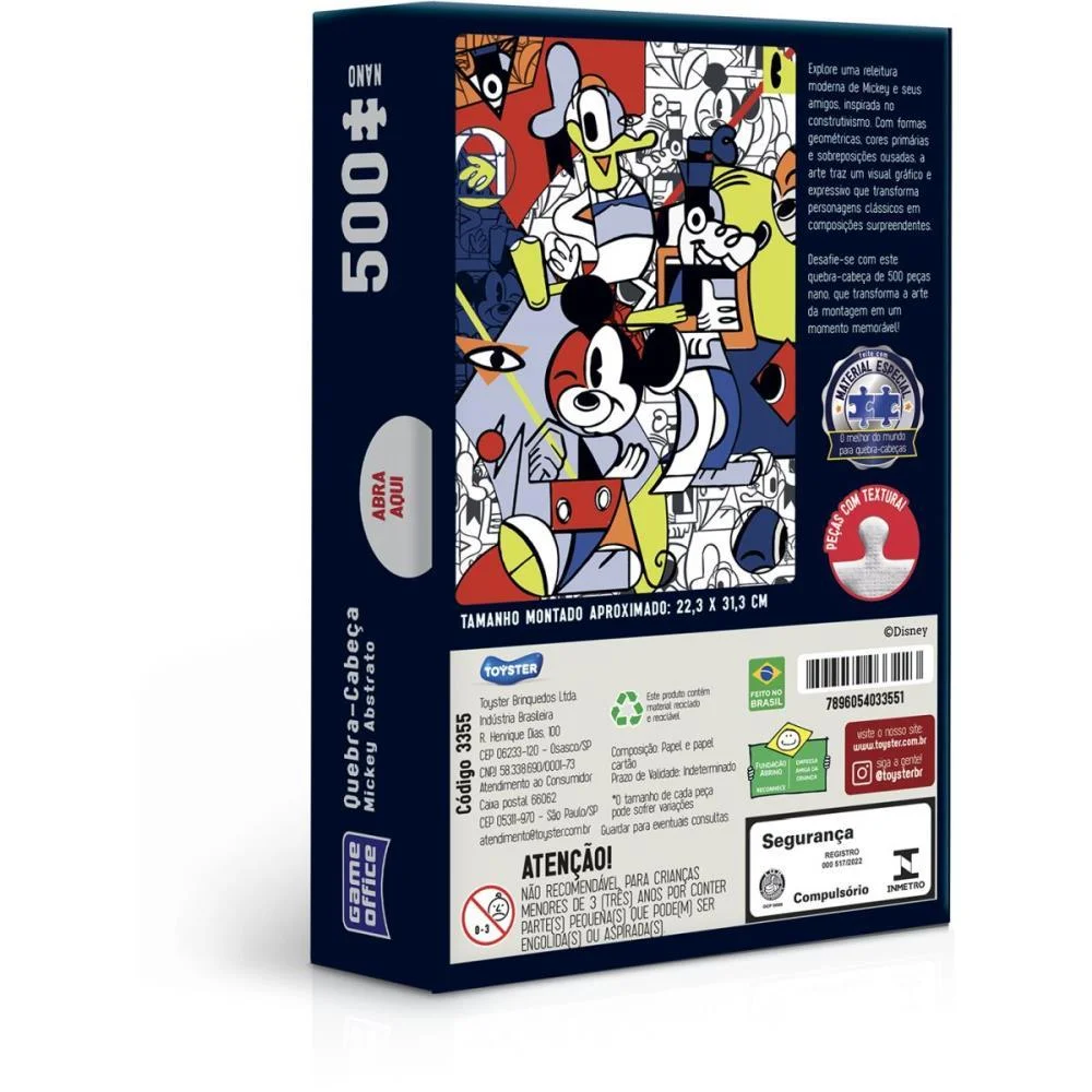 QUEBRA-CABECA CARTONADO MICKEY 500 PCS NANO TOYSTER (UNIDADE) - imagem 4
