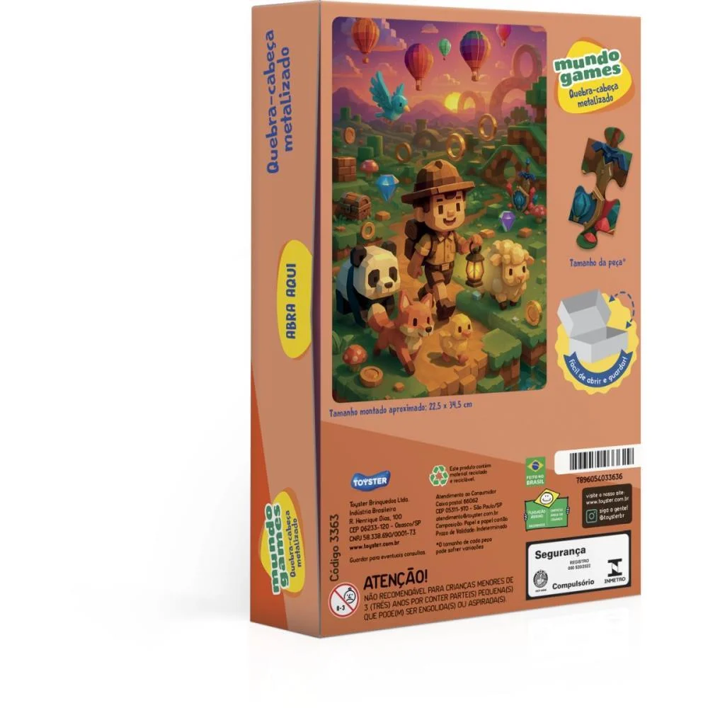 QUEBRA-CABECA CARTONADO MUNDO GAMES 100PCS TOYSTER (UNIDADE) - imagem 4