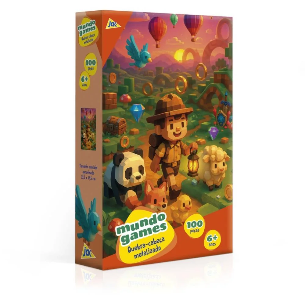 QUEBRA-CABECA CARTONADO MUNDO GAMES 100PCS TOYSTER (UNIDADE) - imagem 5