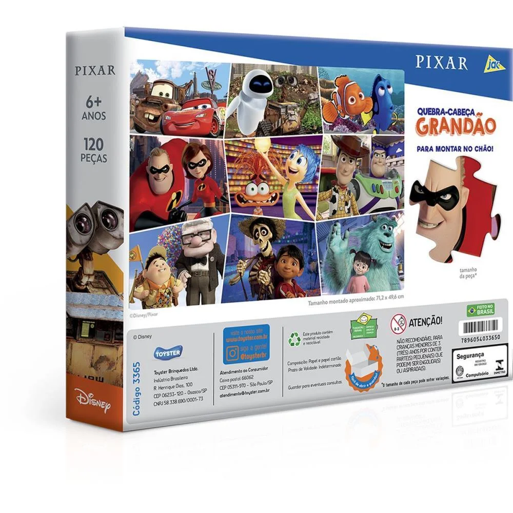 QUEBRA-CABECA CARTONADO PIXAR GRANDAO 120 PCS TOYSTER (UNIDADE) - imagem 4