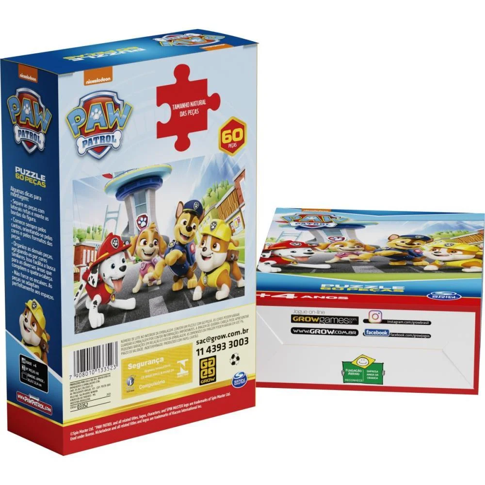 QUEBRA-CABECA CARTONADO PATRULHA CANINA 60 PECAS GROW (UNIDADE) - imagem 5