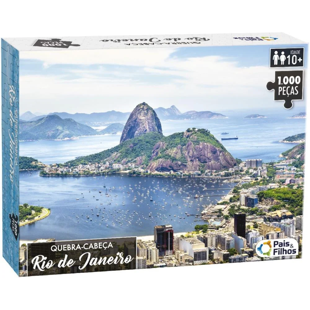 QUEBRA-CABECA CARTONADO RIO DE JANEIRO 1000 PECAS PAIS E FILHOS (UNIDADE) - imagem 2