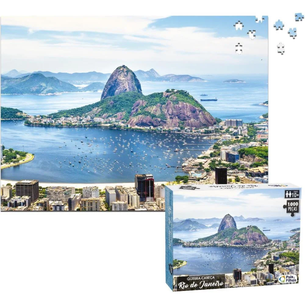QUEBRA-CABECA CARTONADO RIO DE JANEIRO 1000 PECAS PAIS E FILHOS (UNIDADE) - imagem 4