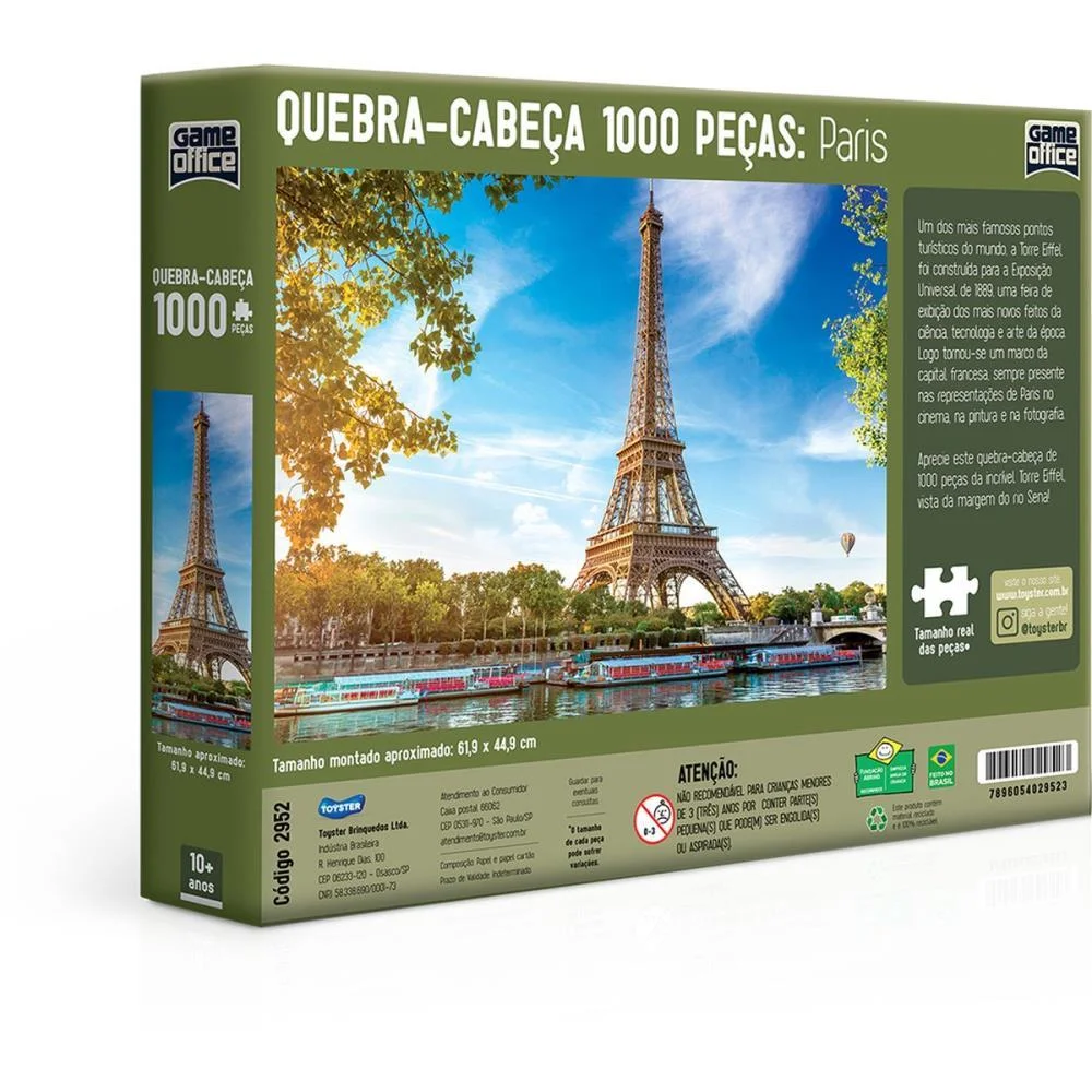 QUEBRA-CABECA CARTONADO PARIS 1000PCS TOYSTER (UNIDADE) - imagem 5