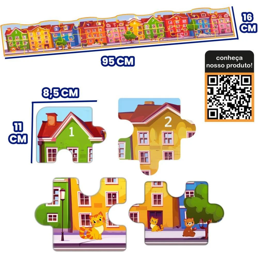 QUEBRA-CABECA CARTONADO EDUCATIVO LONGO 24PCS 95X16CM HOMEPLAY (UNIDADE) - imagem 2