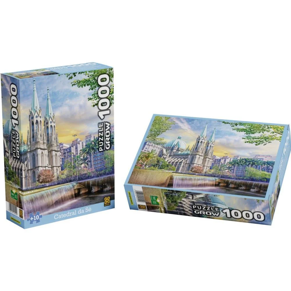 QUEBRA-CABECA CARTONADO CATEDRAL DA SE 1000 PECAS GROW (UNIDADE) - imagem 5