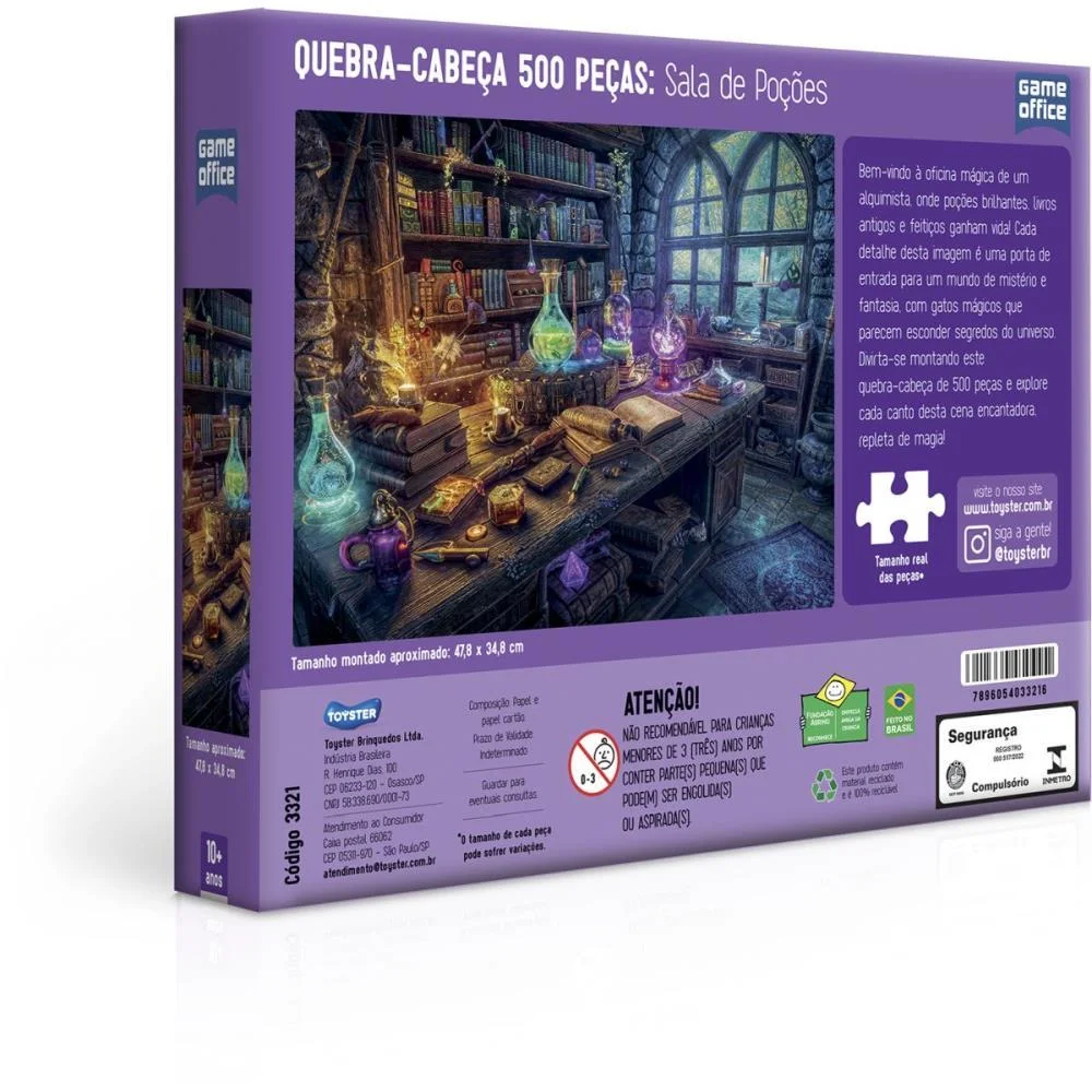 QUEBRA-CABECA CARTONADO SALA DAS POCOES 500 PECAS TOYSTER (UNIDADE) - imagem 5