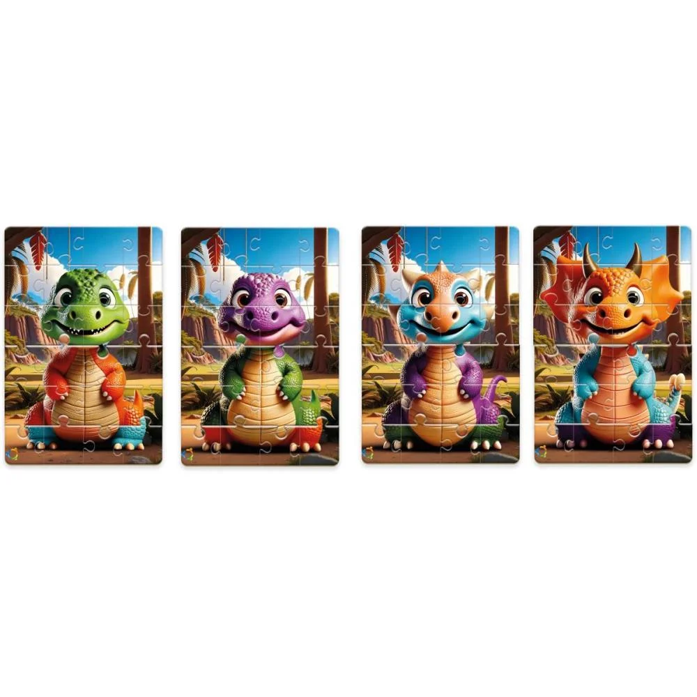 QUEBRA-CABECA CARTONADO DINO MIX 96 PECAS PAIS E FILHOS (UNIDADE) - imagem 4