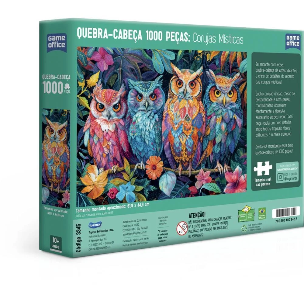QUEBRA-CABECA CARTONADO CORUJAS MISTICAS 1000PCS TOYSTER (UNIDADE) - imagem 4