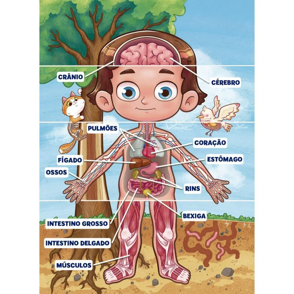 QUEBRA-CABECA CARTONADO CORPO HUMANO 100 PECAS GROW (UNIDADE) - imagem 4