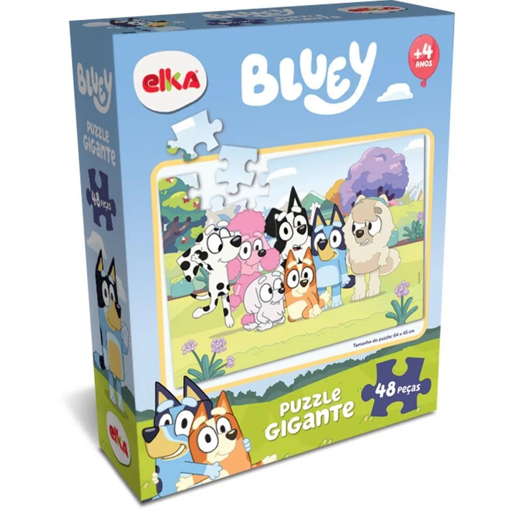 QUEBRA-CABECA CARTONADO BLUEY PUZZLE GIGANTE 48PCS ELKA (UNIDADE) - imagem 2