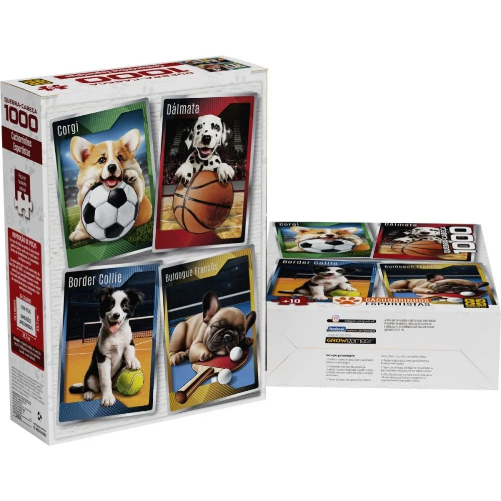 QUEBRA-CABECA CARTONADO CACHORRIN. ESPORTISTAS 1000PCS GROW (UNIDADE) - imagem 4