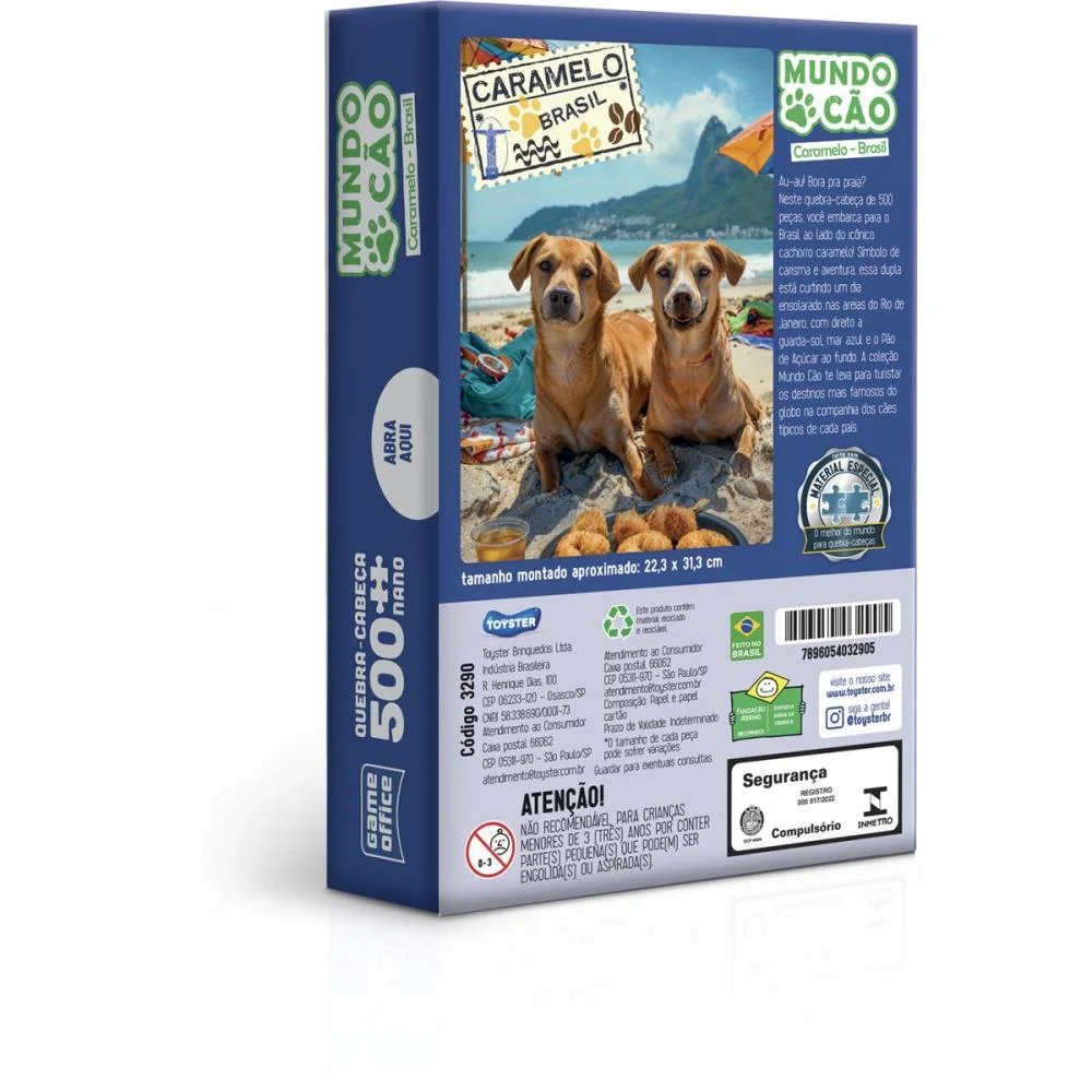 QUEBRA-CABECA CARTONADO CARAMELO BRASILEIRO 500 PECAS TOYSTER (UNIDADE) - imagem 3