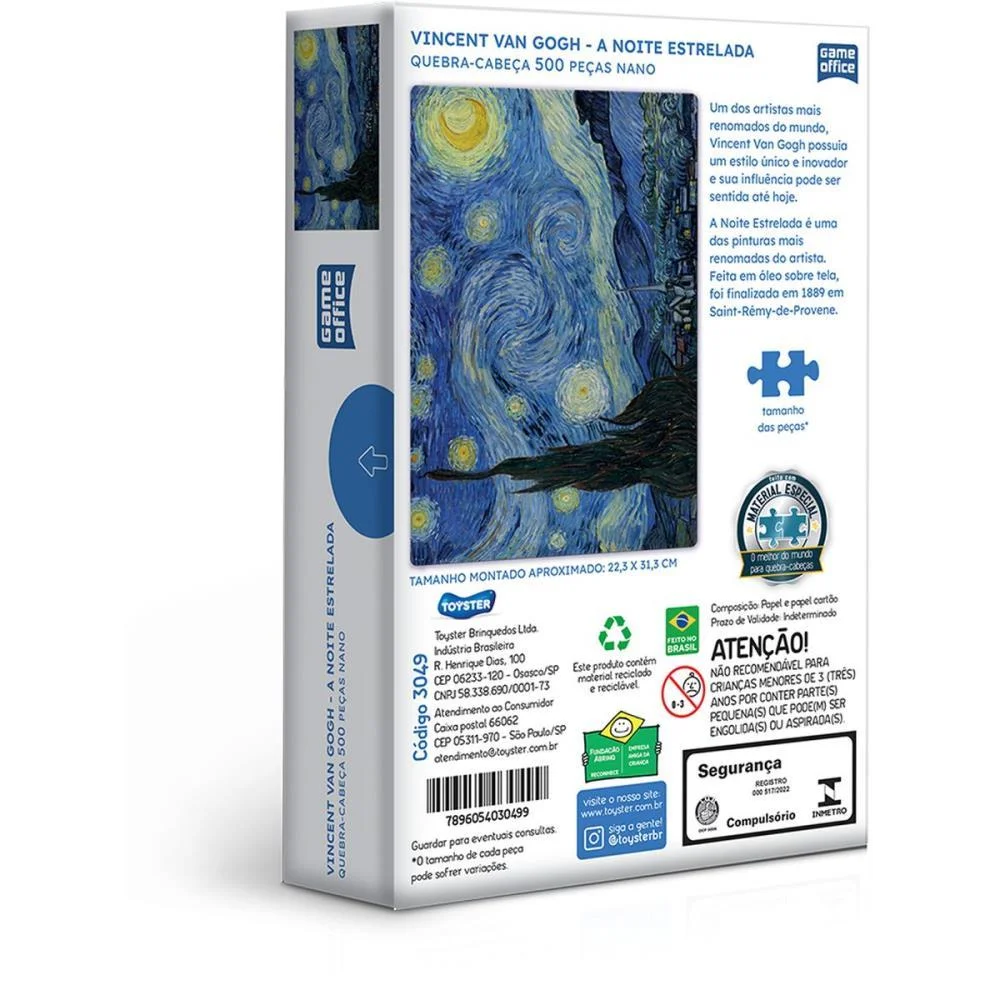 QUEBRA-CABECA CARTONADO A NOITE ESTRELADA 500PCS NANO TOYSTER (UNIDADE) - imagem 5