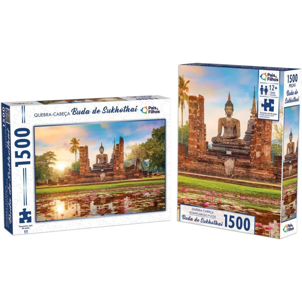 QUEBRA-CABECA CARTONADO BUDA DE SUKHOTHAI 1500 PECAS PAIS E FILHOS (UNIDADE) - imagem 3