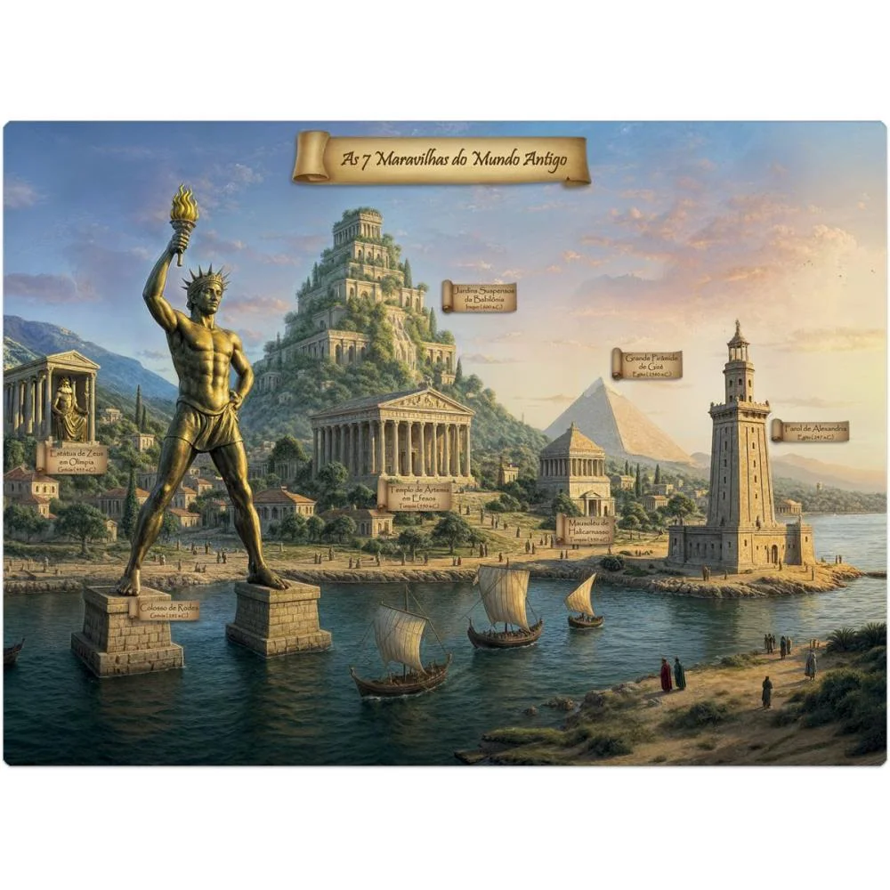 QUEBRA-CABECA CARTONADO AS 7 MARAVILHAS DO MUNDO 1000P TOYSTER (UNIDADE) - imagem 3