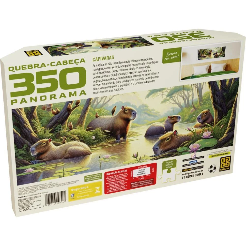 QUEBRA-CABECA CARTONADO CAPIVARAS 350 PECAS PANORAMA GROW (UNIDADE) - imagem 2