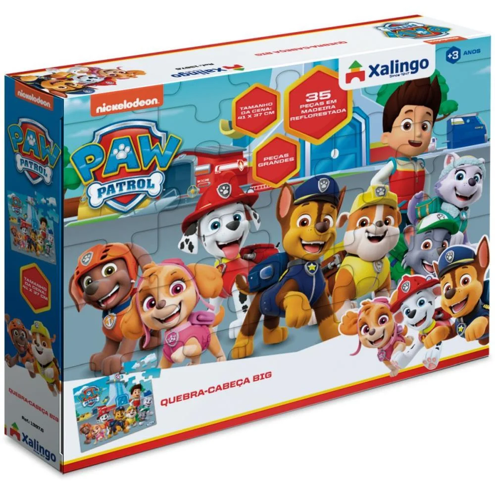 QUEBRA-CABECA MADEIRA PATRULHA CANINA BIG 35PECAS XALINGO (UNIDADE) - imagem 5