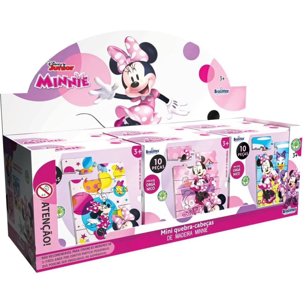 QUEBRA-CABECA MADEIRA MINNIE MINI 10 PECAS BRASILFLEX (DP.C/06) - imagem 2