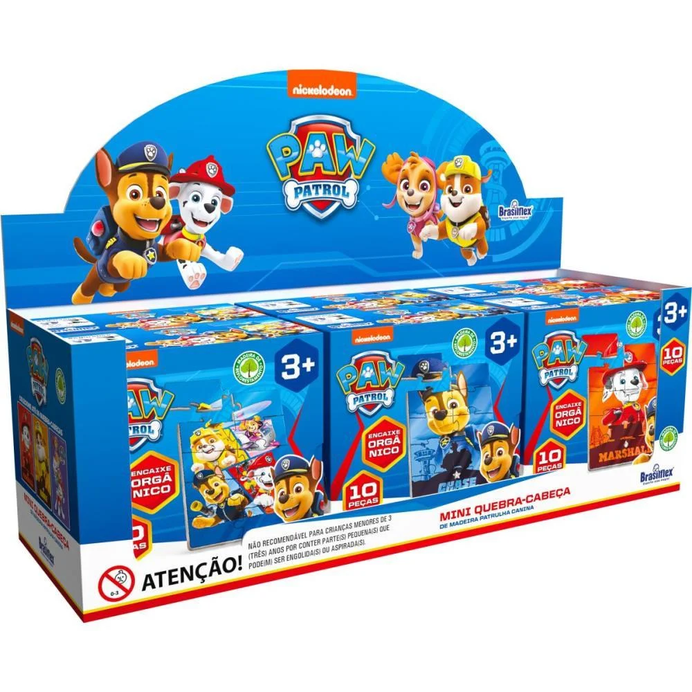 QUEBRA-CABECA MADEIRA PATRULHA CANINA MINI 10 PECAS BRASILFLEX (DP.C/06) - imagem 2