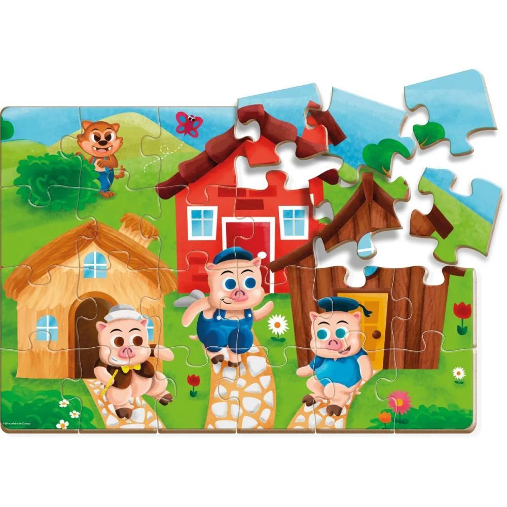 QUEBRA-CABECA MADEIRA TRES PORQUINHOS 24PCS BRINC. DE CRIANCA (UNIDADE) - imagem 4