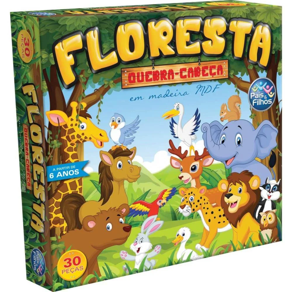 QUEBRA-CABECA MADEIRA FLORESTA 30 PECAS PAIS E FILHOS (UNIDADE) - imagem 4