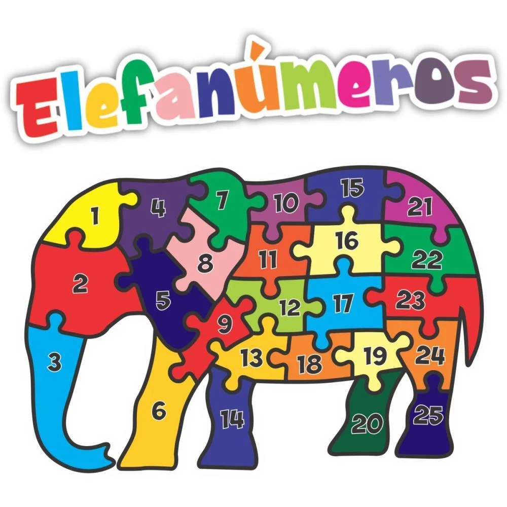 QUEBRA-CABECA MADEIRA ELEFANUMEROS 25PCS AQUARELA BRINQUEDOS (UNIDADE) - imagem 3