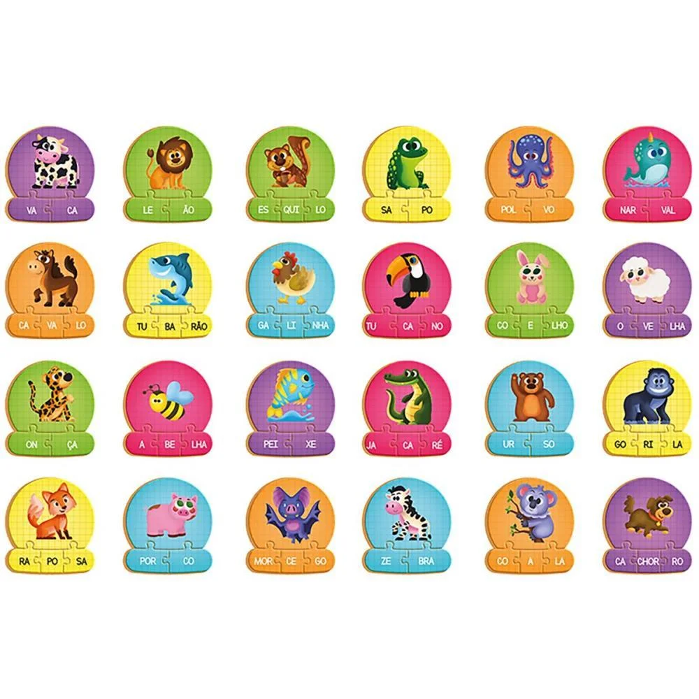 QUEBRA-CABECA MADEIRA SILABAS DOS BICHOS 86PCS BRINC. DE CRIANCA (UNIDADE) - imagem 2