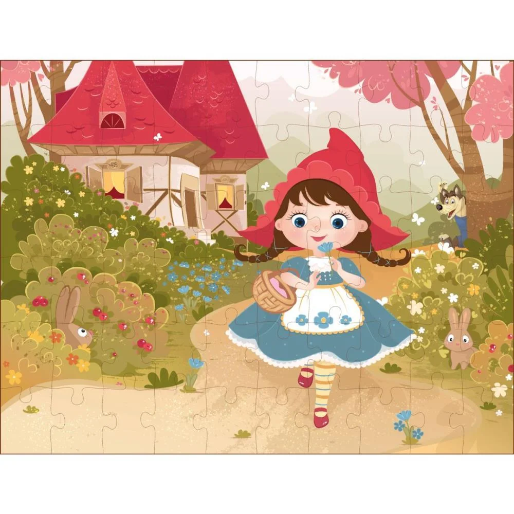 QUEBRA-CABECA MADEIRA CHAPEUZINHO VERMELHO 60 PECAS AQUARELA BRINQUEDOS (UNIDADE) - imagem 3