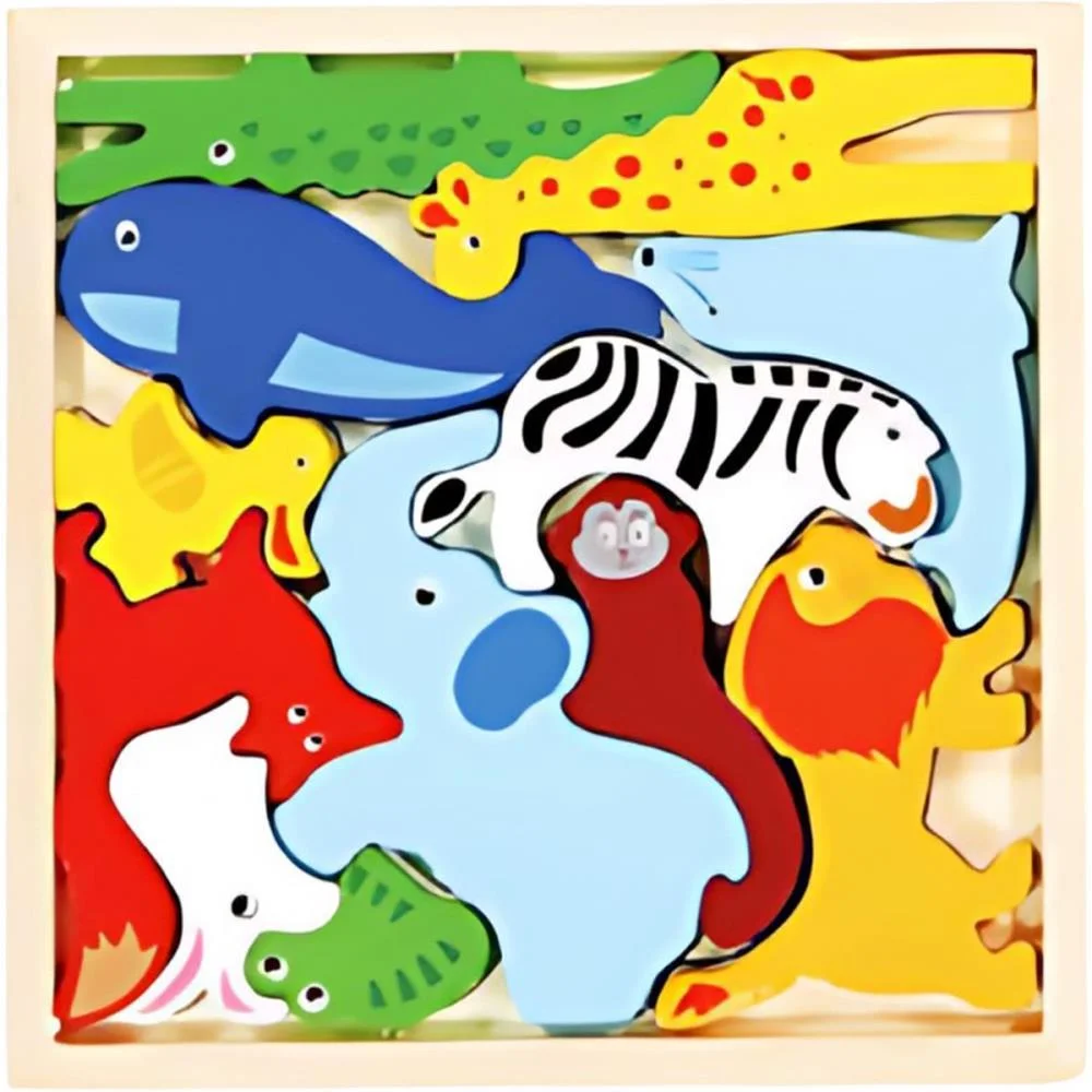 QUEBRA-CABECA MADEIRA ANIMAIS 1 BASE 12 PECAS TOY MIX (UNIDADE) - imagem 2